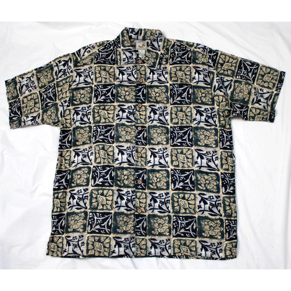 Cold Wear Mens‎ Short Sleeve Button Shirt Hawaiian Tropical Shirt Size Medium